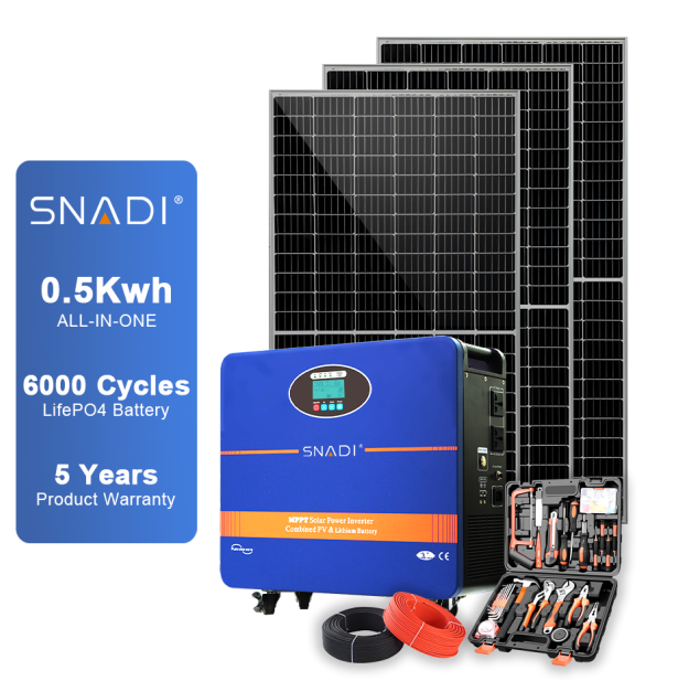 600W 1200W 2200W 5000W  All in One Solar Generator  for Home Energy Storage Generators Built in Lithium Battery