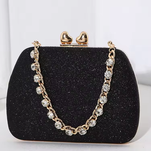 High Quality Textured Square <b>Box</b> New Fashionable Evening Bag Fashion <b>Heart</b>-<b>Shaped</b> Diamond-Encrusted Wedding Women's Tote Bags - Product Image 3