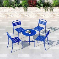 Ensemble de table et chaises de jardin en fer, design simple et moderne, durable, imperméable, 4 pièces, pour utilisation en extérieur, meubles de jardin