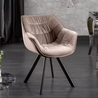 Fauteuil moderne de luxe Café Restaurant Maquillage Salle à manger Meubles Velours Chaise de salle à manger rembourrée