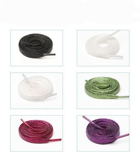 예쁜 반짝이 실버와 골드 플랫 신발끈/신발끈끈 (어린이 및 성인용) - Product Image 3