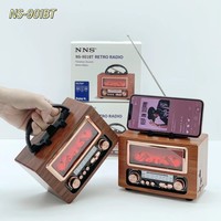Radio Portátil Retro NS-901BT con Lámpara de Llama para el Hogar, Tres Bandas FM, con Ranura para Tarjeta, Ideal para Comercio Exterior