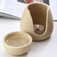 Brûleur de cire en céramique mate creuse pour bougies chauffe-plat, diffuseur d'arômes, chauffe-cire de soja, parfum d'ambiance estival, vente en gros OEM