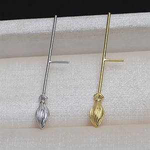 แท่นใส่ไข่มุกทรงบาร็อคแบบอเนกประสงค์ ทำด้วยมือจากเงินแท้ S925 รุ่น Wizard's Scepter สำหรับงาน DIY รุ่น 4043-อุปกรณ์และชิ้นส่วนเครื่องประดับ - Product Image 3