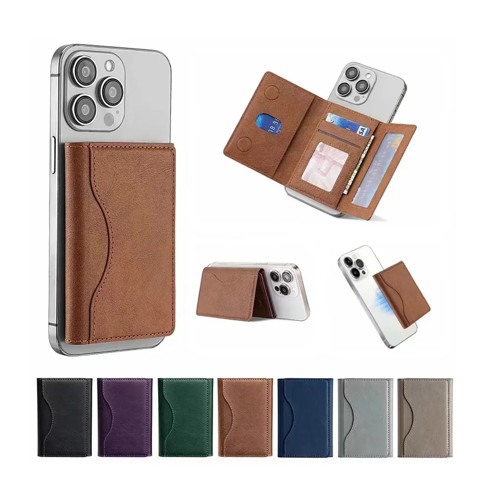 Estuche con tarjetero magnético para iPhone 15 14 13 Pro MAX Plus Cartera de cuero Tarjeta Bolsa de teléfono Adsorción