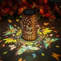 TSINYE Bunte Schmetterling Solarbetriebene Wasserdichte Metall-Hänge-LED-Laternen IP-Zertifizierte Outdoor-Gartendekoration Metall-Kunst Solar