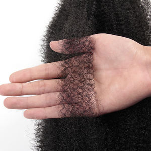 Fujia <span class=keywords><strong>ผม</strong></span>เปียแอฟโฟรขนาด24นิ้ว, ถักเปียสังเคราะห์เพิ่มวอลลุ่มเป็นหนอนผีเสื้อเนื้อผ้า<span class=keywords><strong>ขาด</strong></span>ด้วยมือ - Product Image 3