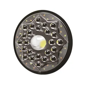 7 Inch Round Led Headlight Dot Angel Eyes Halo Ring Motorcycle Headlight With Drl Driving Light
