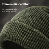 Bonnet en tricot côtelé doublé polaire imperméable, bonnet d'hiver chaud coupe-vent à revers pour hommes et femmes, idéal pour le ski et la randonnée en extérieur
