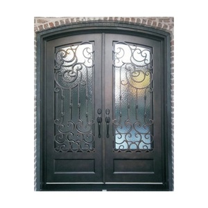 Porte principale extérieure de luxe à double sécurité Porte d'entrée avant en fer forgé à coupure thermique - Product Image 6