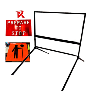 Avertissement de construction australien panneau de signalisation en PVC contrôleur de route 600mm Corflute Fluoro Orange fin détour pas d'entrée - Product Image 4