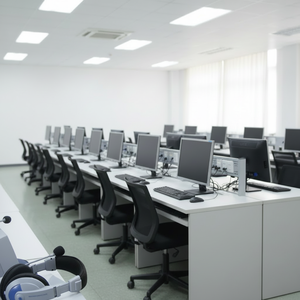 Conjunto de Mesa y Silla de Entrenamiento Informático para Estudiantes, <span class=keywords><strong>Escritorio</strong></span> para <span class=keywords><strong>PC</strong></span> para Escuela Secundaria/Universidad, Mobiliario para Aula de Laboratorio de Informática, Sala de Medios - Product Image 1
