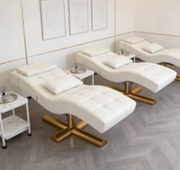 Lit de Cils Ergonomique Pliable et Ajustable en Cuir Courbé de Luxe Moderne pour Salon de Beauté - Vente en Gros