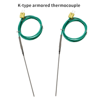 Termopar blindado tipo K Pt100, termopar de sonda de WRNK-191, alambre de goma de silicona suave resistente a altas temperaturas