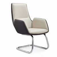 Chaise de bureau ergonomique de luxe avec cuir véritable et mousse haute densité, chaises pivotantes de direction à dossier haut de style européen