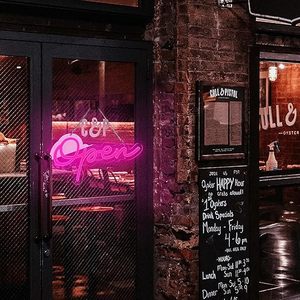 LED Neon Open Sign <span class=keywords><strong>15</strong></span> \ "x 7.3 \" telecomando regolabile luminosità Business Open Neon decorazione parete hotel ristorante - Product Image 4