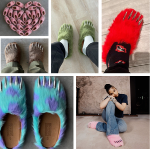 Plush Claw Slippers Mule Slides Warm Round Toe Slip on Indoor Outdoor <strong>Shoes</strong> - Product Image 4