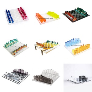 Plastic Chess Pieces Custom Crystal Chess Set Luxury