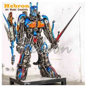 ประติมากรรมตัวละครมาร์เวลออพติมัสไพรม์ขนาดเท่าคนจริง ทำจากโลหะสำหรับตกแต่งสวนภายนอก สไตล์วินเทจสตีมพังก์ รูปปั้นหุ่นยนต์ซูเปอร์ฮีโร่ขนาดใหญ่ - Product Image 2