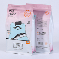 Sachet d'emballage plastique personnalisé à quatre soudures, pochette en aluminium mat pour aliments pour chats, café, thé, snacks séchés, emballage de boissons