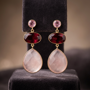 ต่างหูเงินแท้ชุบทองทำมือประดับพลอยสไตล์โบโฮแฟชั่นสำหรับทุกเพศ - Product Image 3