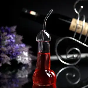 Hete Verkoop Uniek Creatief Ontwerp Goedkope Penisvorm Glazen Fles Bar Ware Lul Vormige Cocktail Glazen Bekers