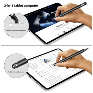 ปากกาสไตลัสแบบ capacitive หัวคู่สำหรับผู้สูงอายุวาดด้วยลายมือแท็บเล็ตหน้าจอสัมผัสดินสอสำหรับ iPad Galaxy Tab <span class=keywords><strong>Xiaomi</strong></span> Mi <span class=keywords><strong>Pad</strong></span> - Product Image 4