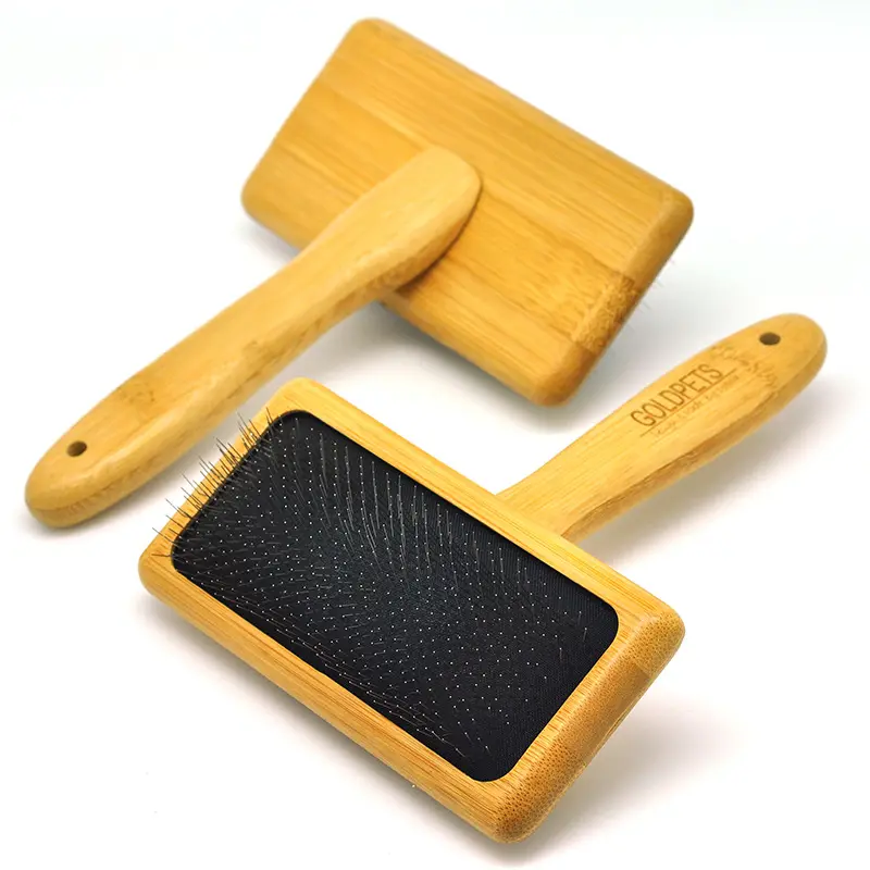 Wooden Pet Grooming Combs long handle large size pet massage comb fine tooth soft hair removal brush