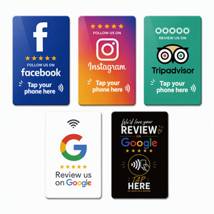 การ์ดรีวิวแบบกำหนดเองสำหรับ Google/Facebook/Instagram/Tripadvisor ใช้ซ้ำได้ การ์ด NFC รีวิว Google การ์ดแตะรีวิว รีวิวเราบนโซเชียลมีเดีย - Product Image 4