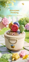 Juguete Montessori de Encaje de Flores, Juguete de Entrenamiento de Coordinación Mano-Ojo para Bebés, Desarrollo Sensorial Educativo Temprano para Infantes
