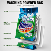 Sac en plastique à soufflet latéral personnalisé pour lessive, emballage PET/PE pour poudre à laver