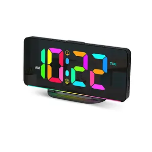 Alarm Clock for Bedrooms 7 Inch Digital Clock with Large Digits Display Dual Alarm Night Mode Corded Electric Modern Desk Clock