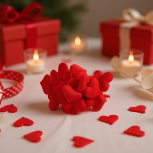 Coriandoli a Forma di Cuore in Tessuto ILAN 2MM 30pz Rossi Decorazioni Ornamentali - Product Image 2