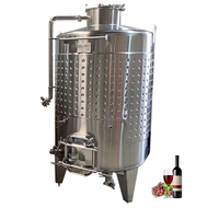 Fermenteur à double enveloppe en acier inoxydable de 10 000 L, état neuf, avec chemise de refroidissement à plaques alvéolées pour la production de vin rouge sec