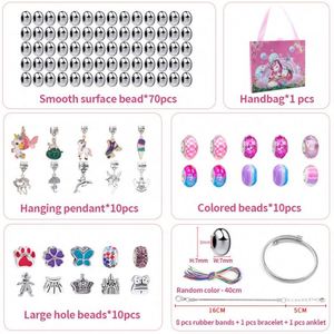 Kit de Juguetes para Hacer Joyas para Niñas, 110 Piezas, Pulsera de Cuentas con Cuentas Coloridas y Accesorios de Cadena de Acero Inoxidable - Product Image 4