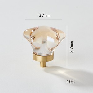 JAYA High Quality Brass Base Transparent champagne Color Crystal Cabinet Drawer Wardrobe <strong>Door</strong> Handle Furniture <strong>Door</strong> Handles - Product Image 4