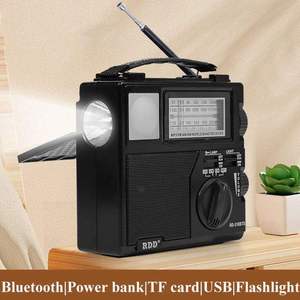 Factory Hand Crank Solar AM FM SW Radio 65dB SNR <b>Flashlight</b> <b>Rechargeable</b> AC DC Power Radio Portable for Outdoor Camping - Product Image 2
