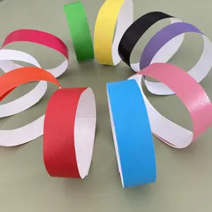 Free Sample Hot-selling Plain Color 1 Time Use Tyvek Wristbands For Events And Party