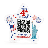 Letrero Acrílico Personalizado con Diseño de Bandera Americana del 4 de Julio, Letrero con Código QR para Cafetería, Mostrador, Mesa de Fiesta, Hogar