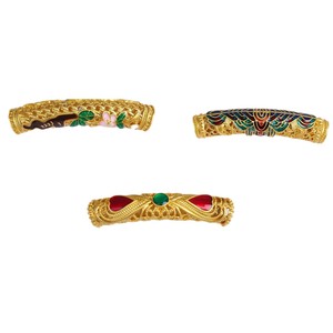 Accessoires de bijoux en émail chinois traditionnel, tube incurvé ajouré à motif goutte d'huile, matériau pour la fabrication de bracelets et joncs DIY - Product Image 5