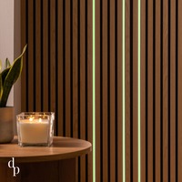 Pour panneau mural acoustique décoratif d'intérieur moderne certifié FSC jaune noir MDF technique placage de bois flûte à lattes en bois pour Ho