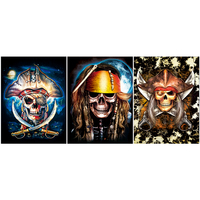 Vente en gros et Promotion personnalisée cadeau 30x40cm, crâne de Pirate à rabat image 3D à rabat affiche peinture murale Art décor