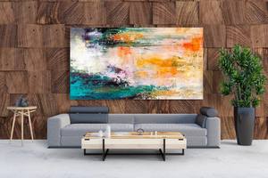 لوحة زيتية تجريدية من شركة التصنيع الفنية للفنادق المخصصة مؤطرة ، صورة مطبوعة على قماش الكانفاس ، فن جداري تجريدي ملون - Product Image 5