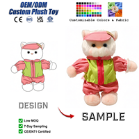 Peluche chat mignonne personnalisable, animal en peluche chat avec vêtements, peluches kawaii, cadeaux d'anniversaire et de fêtes, vente en gros OEM ODM