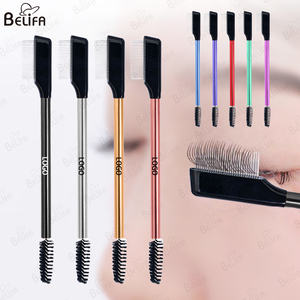 Nueva herramienta de maquillaje de moda para mujer, separador de <span class=keywords><strong>pestañas</strong></span>, cepillo para cejas <span class=keywords><strong>Duo</strong></span>, cepillo Spoolie, aguja de acero inoxidable, peine para cejas - Product Image 4