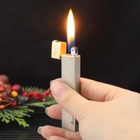 Briquet à flamme nue gonflable BD324-1 au design moderne, personnalisé, avec roue à grattage longue en métal, vente en gros