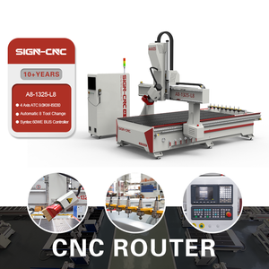 Macchina per Lavorazione del Legno a 4 Assi SIGN A8-1325-L8 <span class=keywords><strong>Router</strong></span> CNC ATC con Testa Orientabile Rotazione 90 Gradi Destra e Sinistra per Fresatura Laterale - Product Image 1