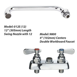 <span class=keywords><strong>Mitigeur</strong></span> de cuisine monté sur le pont, robinet à Double panneau de travail avec sièges amovibles inclus Valve de contrôle, 9800 G1/2 pouces - Product Image 3