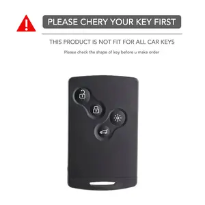 Étui de protection en silicone pour clé de voiture et porte-clés, compatible <span class=keywords><strong>Renault</strong></span> Kadjar <span class=keywords><strong>Captur</strong></span> Clio Megane 2 3 4 RS Koleos Logan Scenic Duster, avec compartiment pour <span class=keywords><strong>carte</strong></span> - Product Image 2