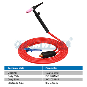 Pistolet de soudage TIG professionnel TEMWELL WP17, ensemble complet avec 10 consommables différents pour une utilisation immédiate - Product Image 2